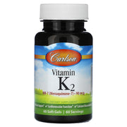Vitamina K2 MK-7, 90 mcg - 60 cápsulas gelatinosas - Carlson Labs