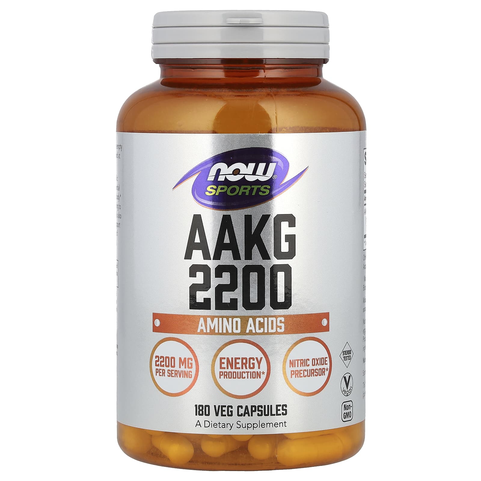 AAKG 2200, 180 vcaps, Now Foods