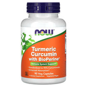 Cúrcuma Curcumina com BioPerine, 90 vcaps, Now Foods