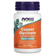 Glicinato de cobre, 120 comprimidos, Now Foods