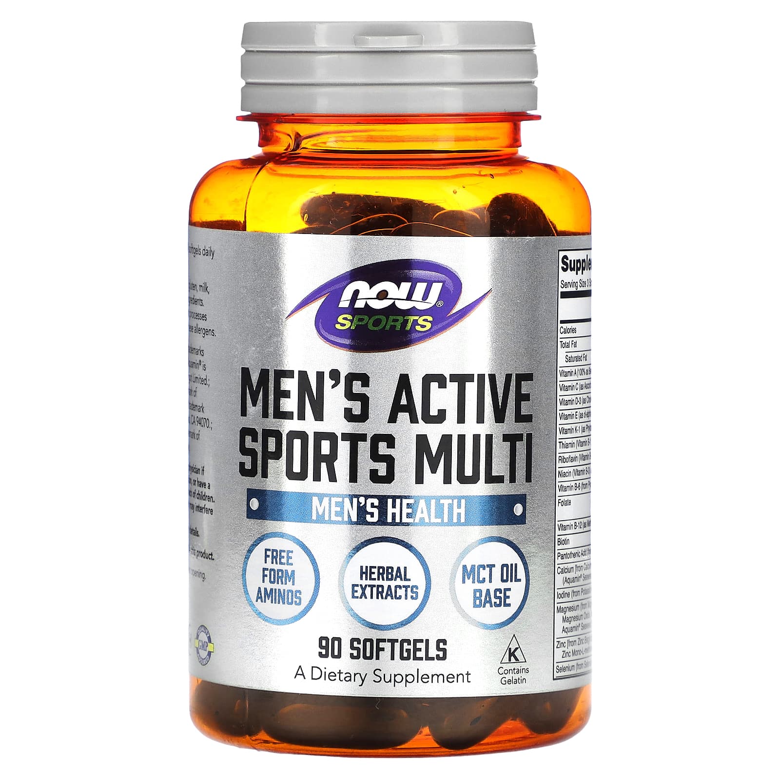 Multifuncional esportivo ativo masculino, 90 softgels, Now Foods