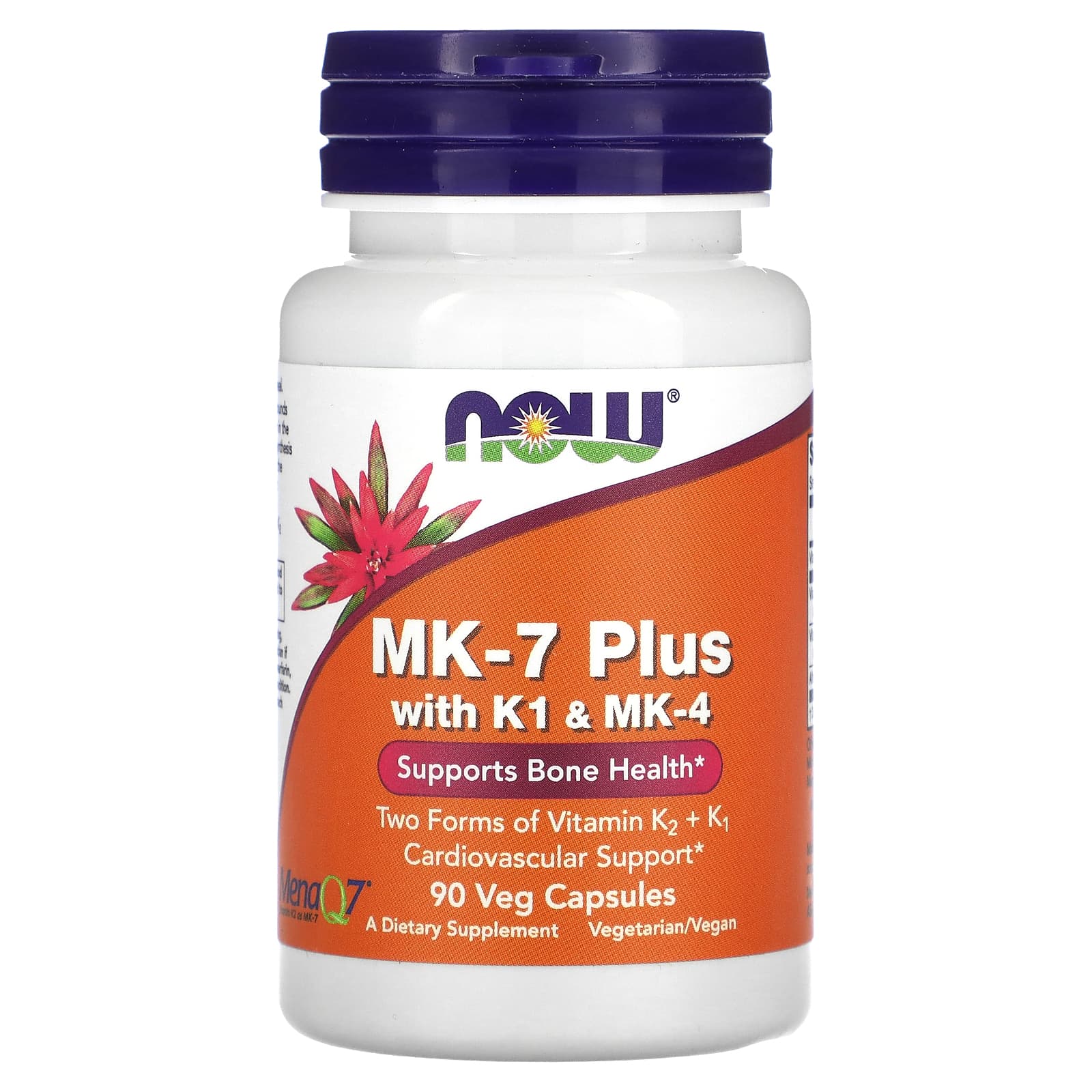 MK-7 Plus com K1 e MK-4, 90 vcaps, Now Foods