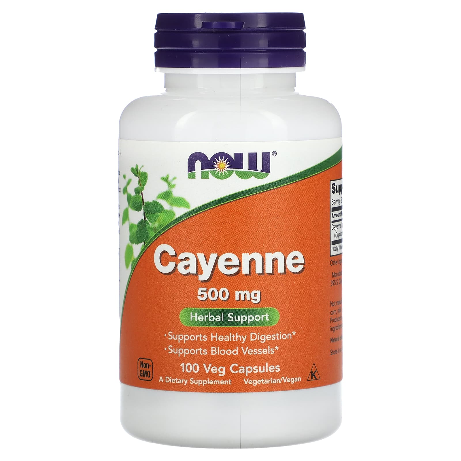 Pimenta Caiena 500 mg, 100 Cápsulas Vegetarianas, Now Foods