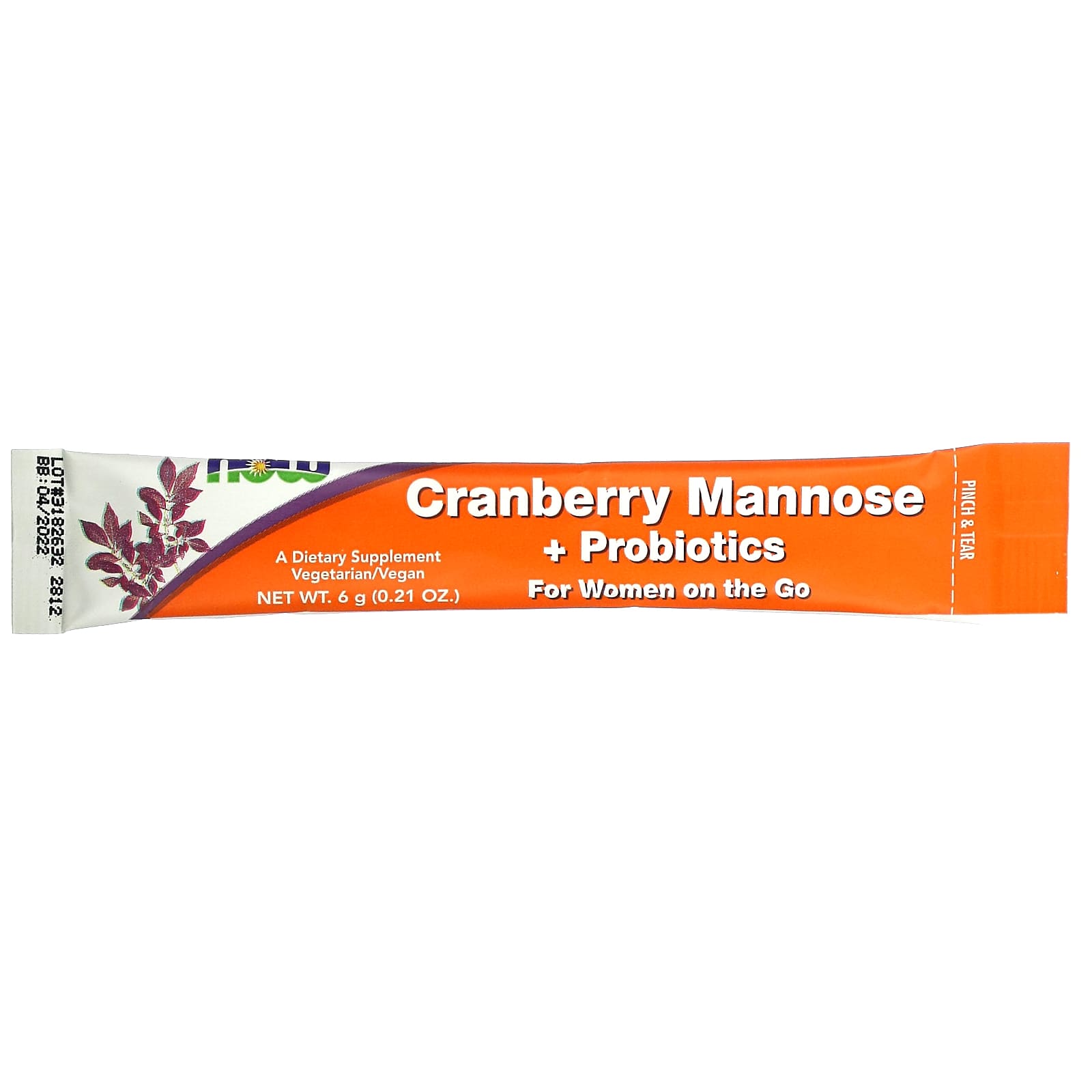 Cranberry Mannose + Probióticos, 24 packets, Now Foods