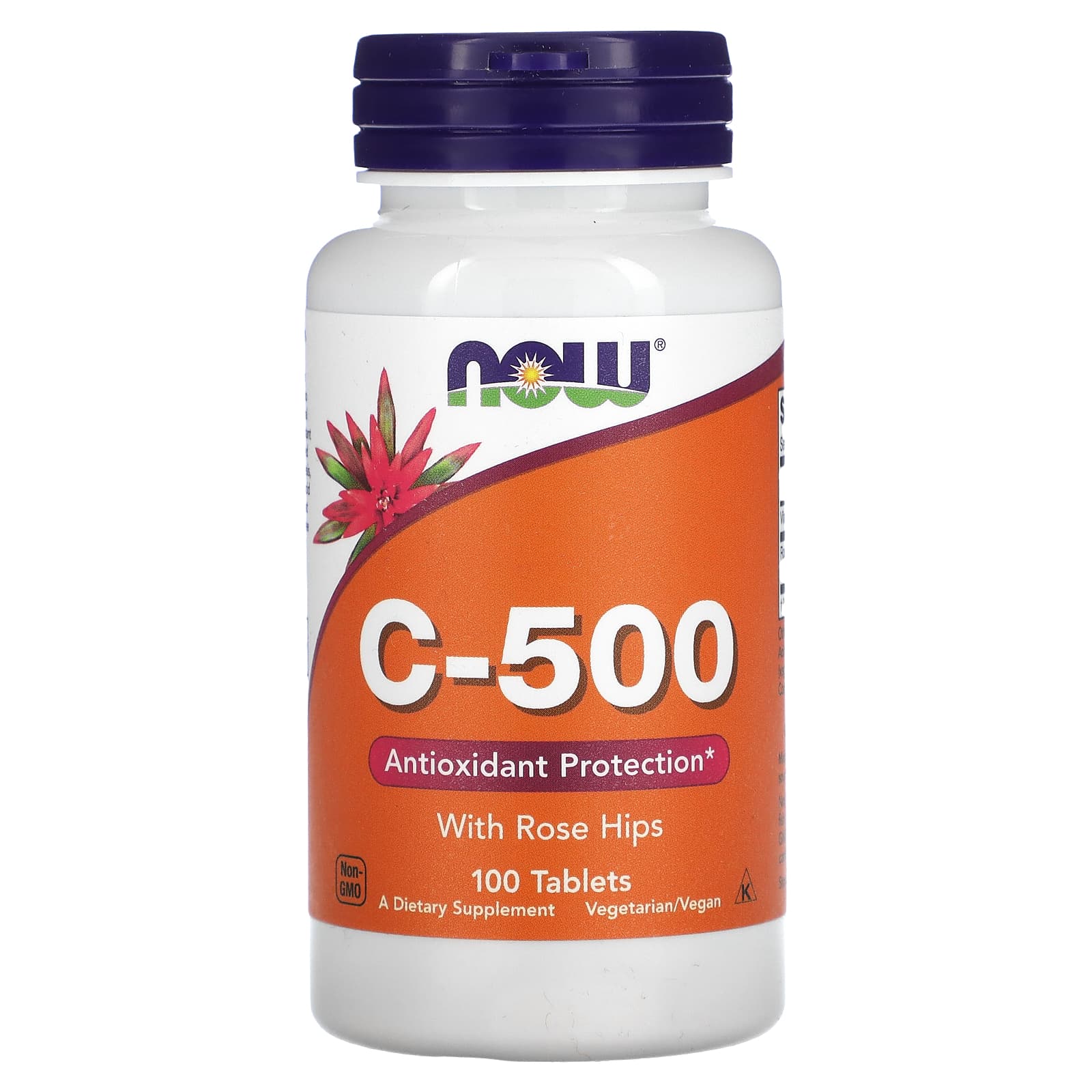 Vitamina C-500 com Rosa Mosqueta, 100 comprimidos, Now Foods