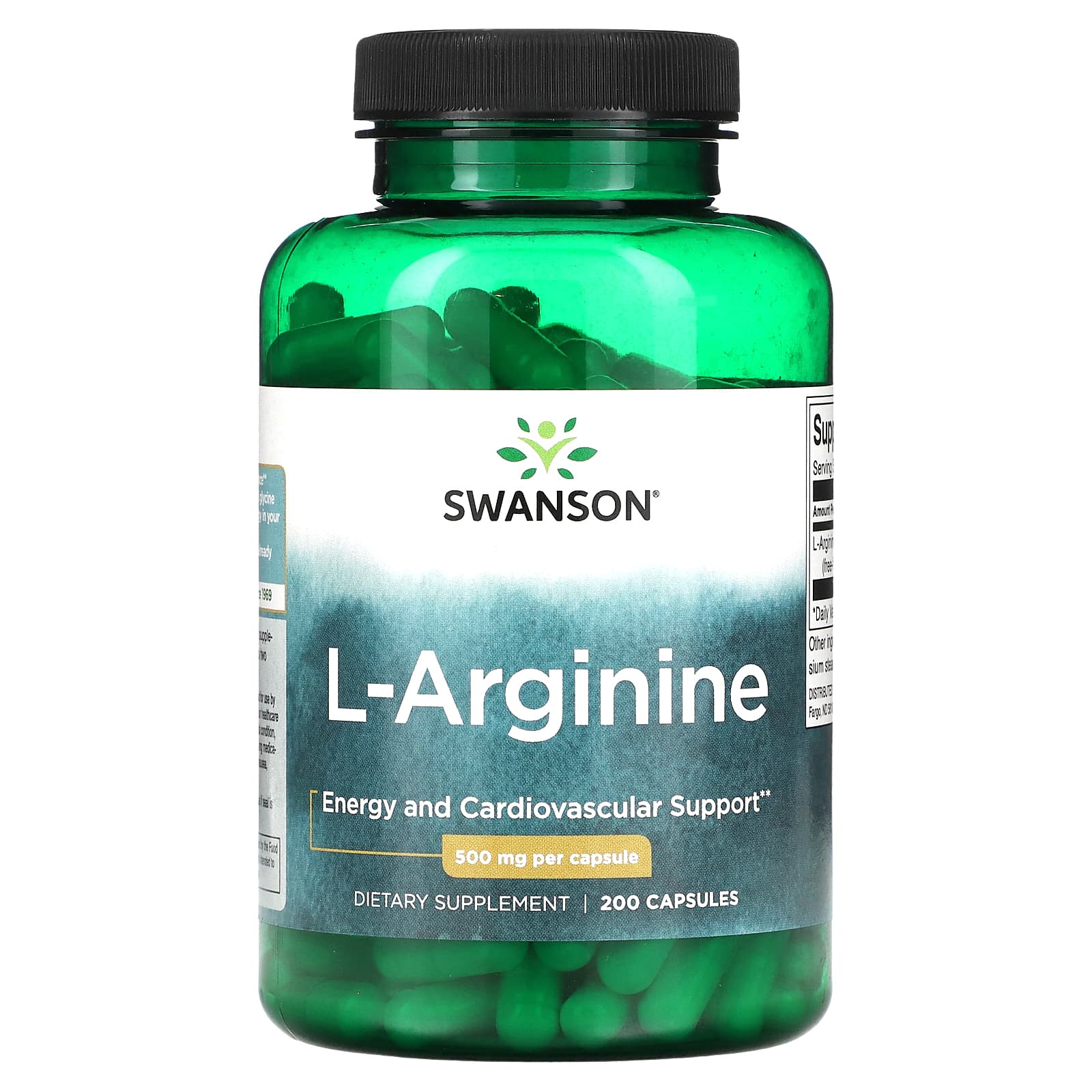 L-Arginina, 500 mg, 200 Cápsulas, Swanson