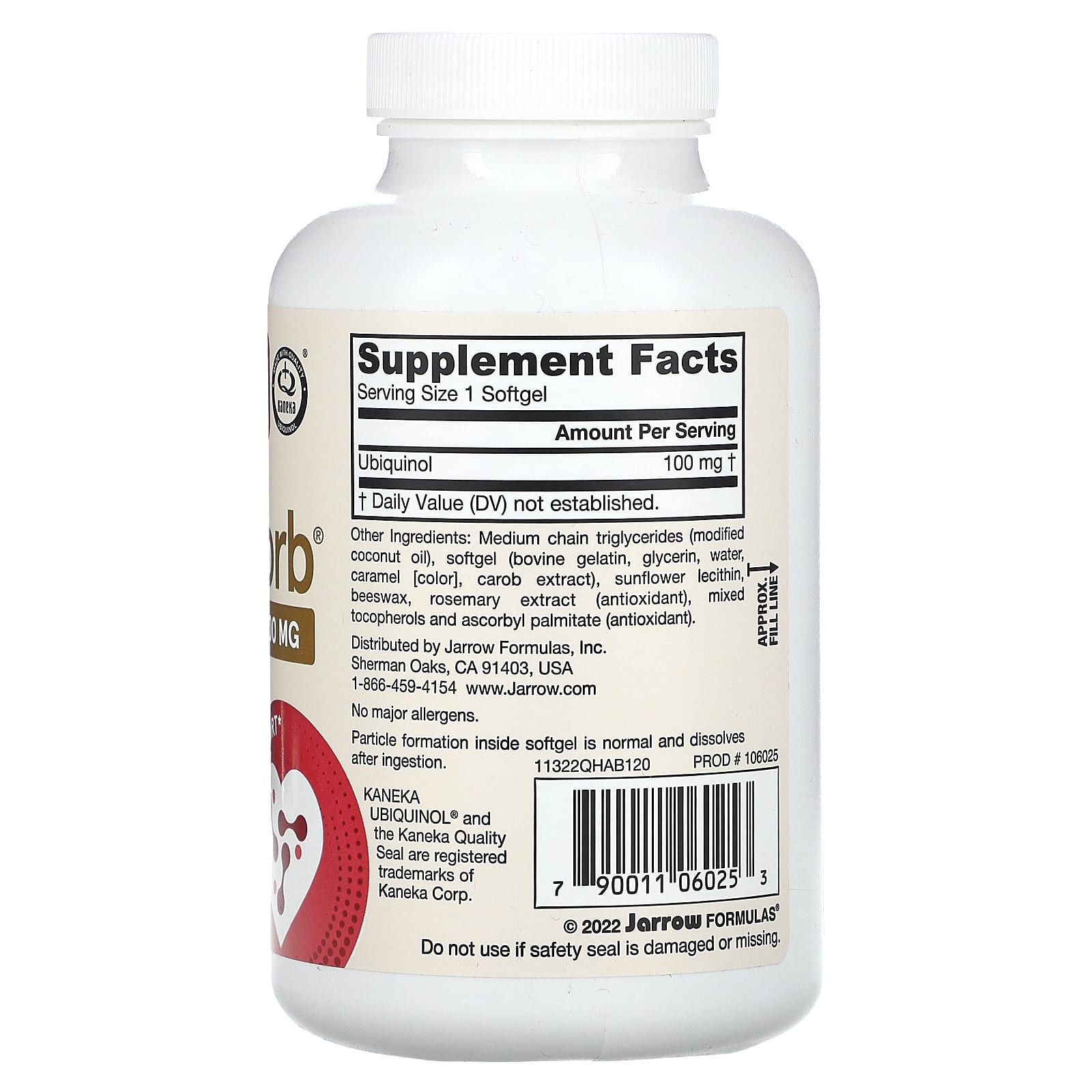 Ubiquinol QH-absorb (Ubichinol) 100 mg, 120 cápsulas, Jarrow Formulas