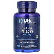 Niacina No Flush 640 mg, 100 cápsulas, Life Extension