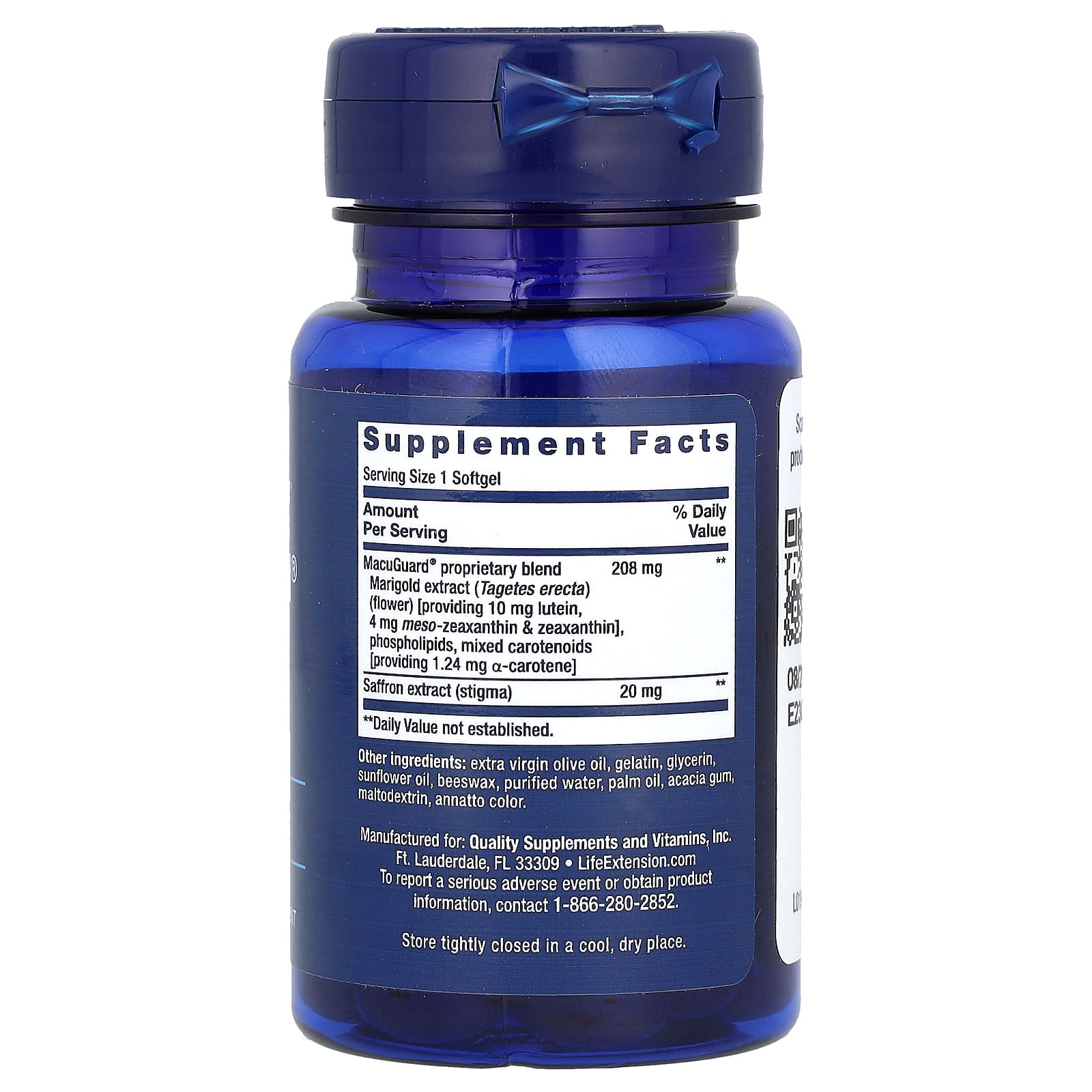MacuGuard, Suporte Ocular com Açafrão, 60 Cápsulas Softgel, Life Extension