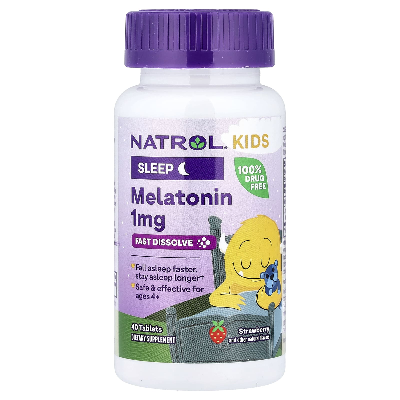 Melatonina Infantil, Morango - 40 comprimidos - Natrol