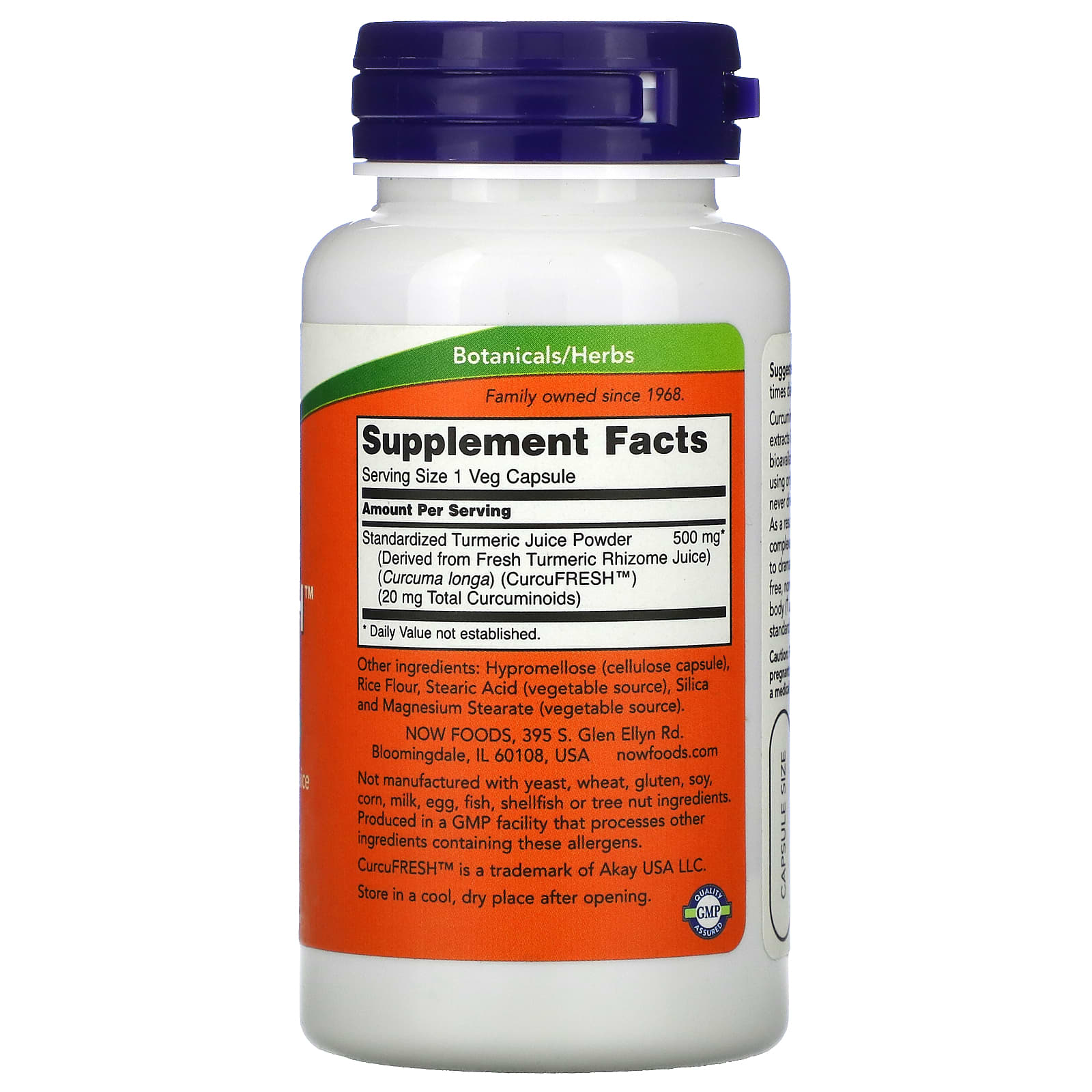 CurcuFRESH Curcumina, Cápsulas, 60 vcaps, Now Foods