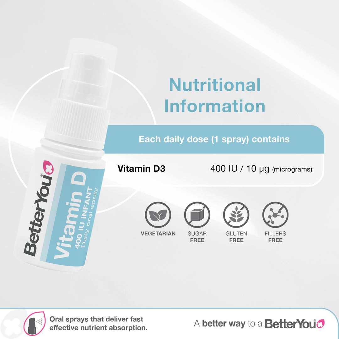 DLux Spray oral diário de vitamina D para bebês - 15 ml., BetterYou