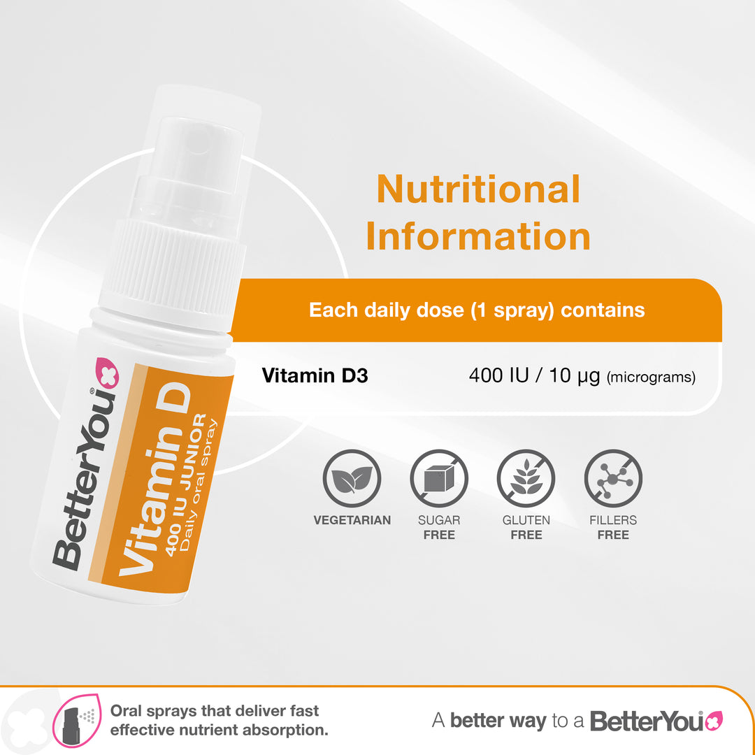 DLux Junior Spray Oral Diário de Vitamina D - 15 ml., BetterYou