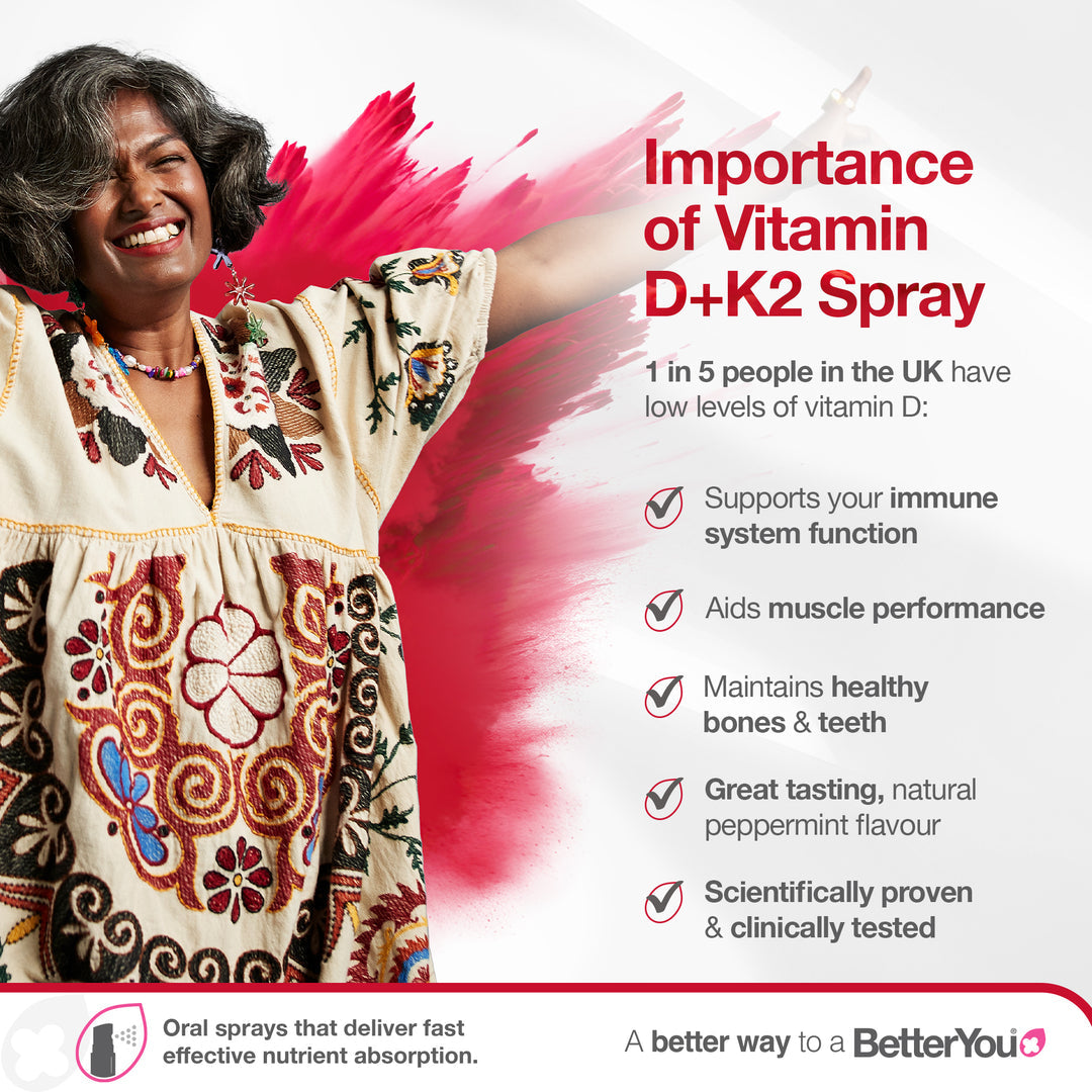 DLux+ Vitamina D+K2 Spray Oral Diário - 12 ml., BetterYou