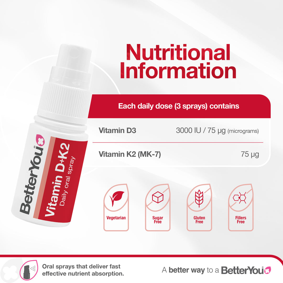 DLux+ Vitamina D+K2 Spray Oral Diário - 12 ml., BetterYou