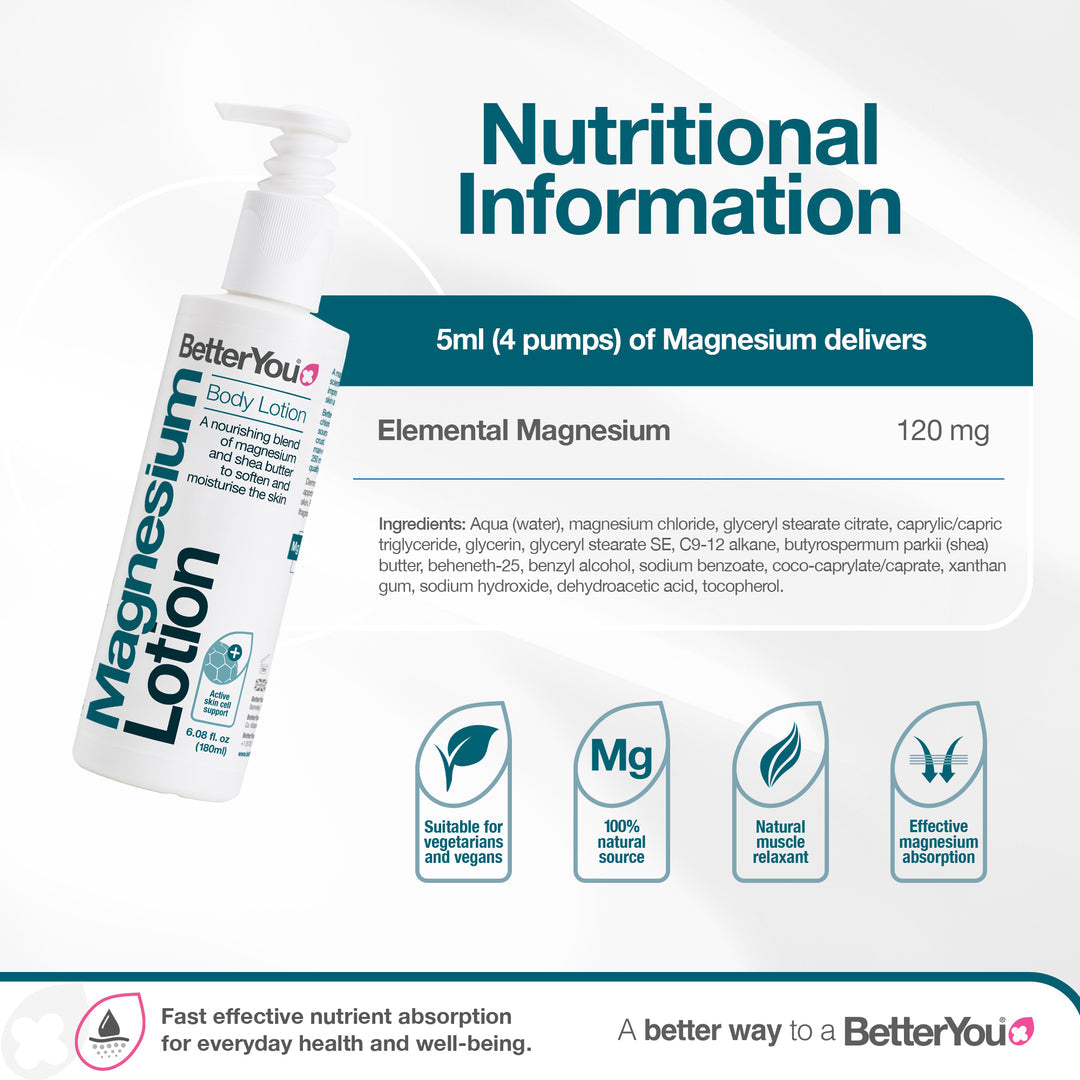 Loção Corporal Magnésio Skin - 180 ml., BetterYou