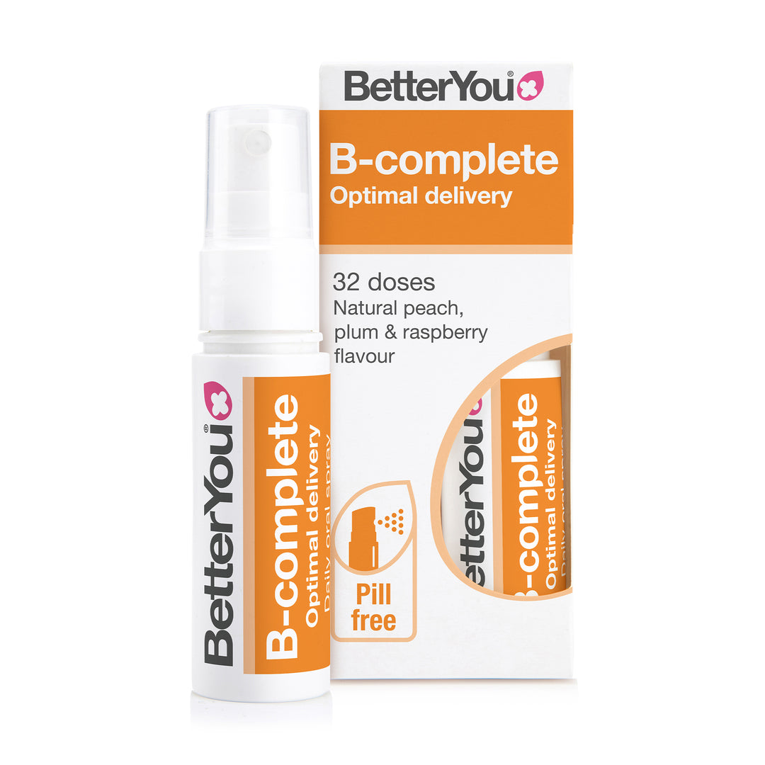 Spray oral diário B-complete, pêssego natural, ameixa e framboesa - 25 ml., BetterYou
