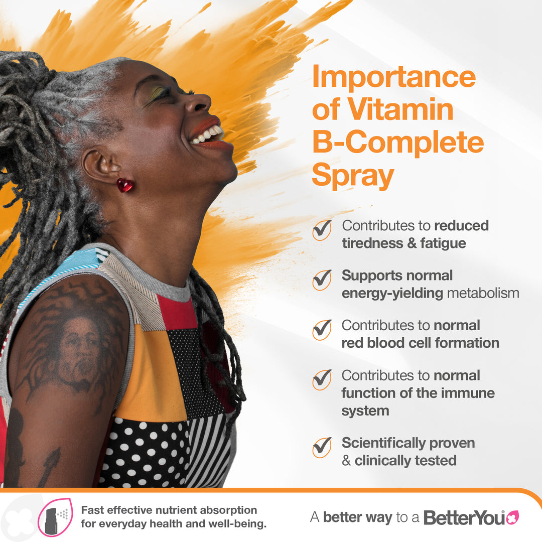 Spray oral diário B-complete, pêssego natural, ameixa e framboesa - 25 ml., BetterYou