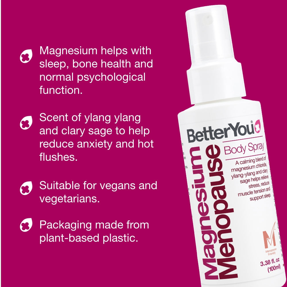 Spray Corporal de Magnésio para Menopausa - 100 ml., BetterYou