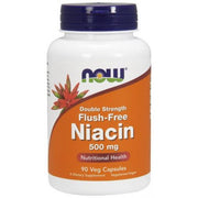 Niacina Flush-Free - 500 mg (Dupla Potência), 90 vcaps, Now Foods