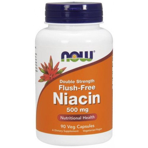 Niacina Flush-Free - 500 mg (Dupla Potência), 90 vcaps, Now Foods