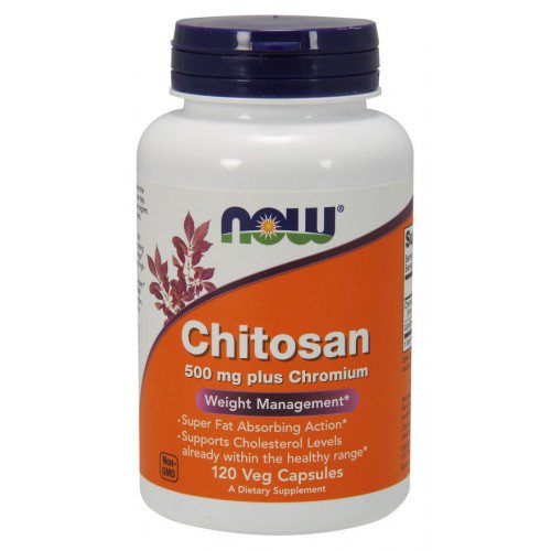Quitosana - 500mg Mais Cromo, 120 vcaps, Now Foods