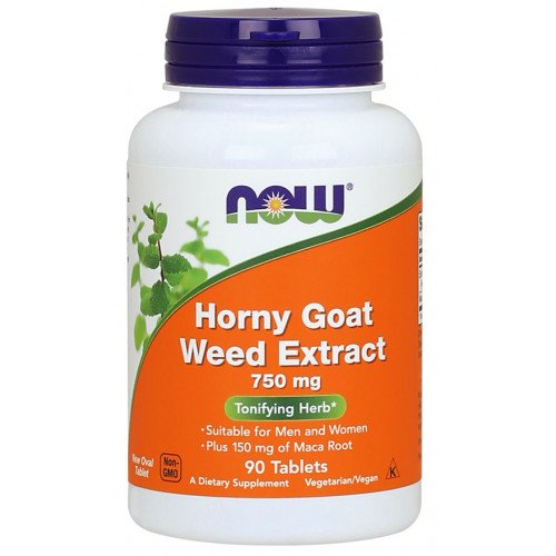 Extrato de erva daninha de cabra com tesão, 750 mg, 90 comprimidos, Now Foods