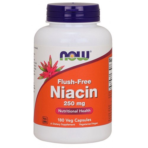 Niacina sem Flush - 250mg, 180 vcaps, Now Foods