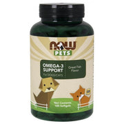 Animais de estimação, suporte ômega-3, 180 softgels, Now Foods