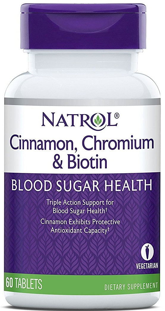 Canela, Cromo e Biotina - 60 comprimidos - Natrol