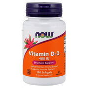 Vitamina D-3 - 400 UI, 180 softgels, Now Foods