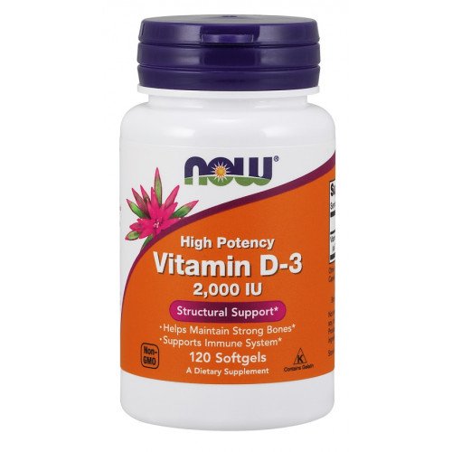 Vitamina D-3, 2000 UI, 120 cápsulas gelatinosas, Now Foods
