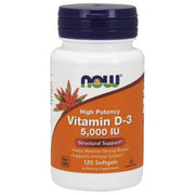Vitamina D-3 - 5000 UI, 120 softgels, Now Foods