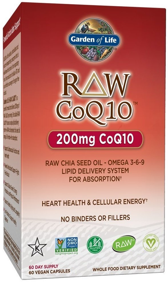 CoQ10 crua, 200 mg - 60 cápsulas veganas, Garden of Life
