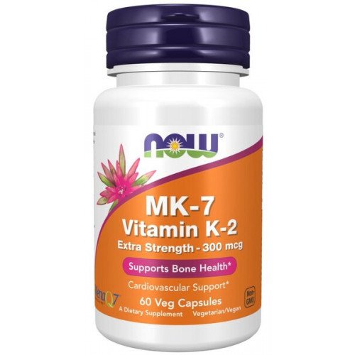 MK-7 Vitamina K-2 - 300mcg Força Extra, 60 vcaps, Now Foods
