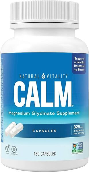 Glicinato de Magnésio Calmante, Glicinato de Magnésio Calmante - 180 cápsulas - Natural Vitality