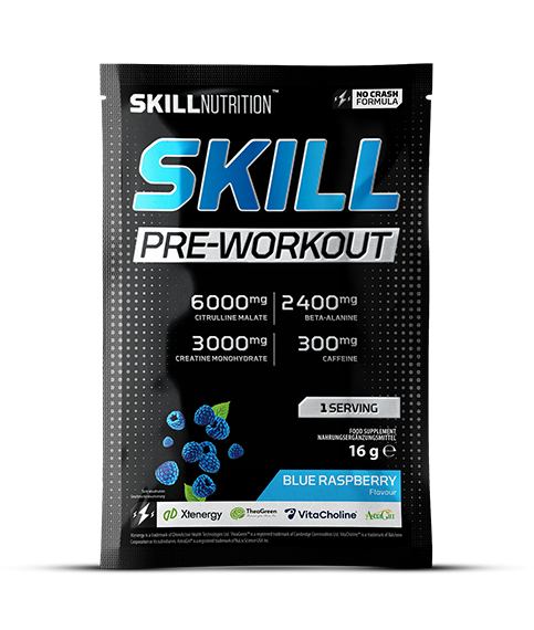 Skill Pre-Workout, Blue Raspberry  - 16 grams (1 serving) - Skill Nutrition