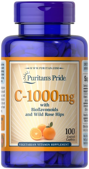 C-1000 com Bioflavonoides e Rosa Mosqueta Selvagem, 1000mg - 100 comprimidos - Puritan's Pride