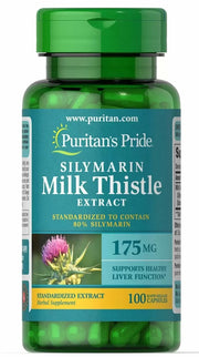Extrato de Silimarina de Cardo Mariano, 175 mg - 100 cápsulas - Puritan's Pride
