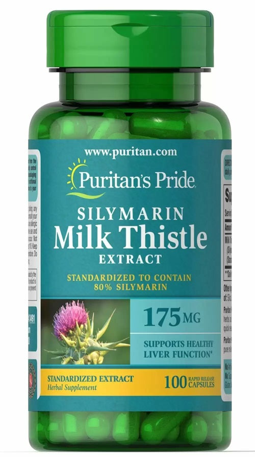 Extrato de Silimarina de Cardo Mariano, 175 mg - 100 cápsulas - Puritan's Pride