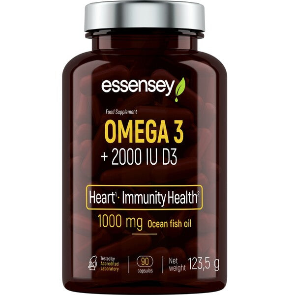 Ômega 3 + 2000 UI D3 - 90 cápsulas - Essensey