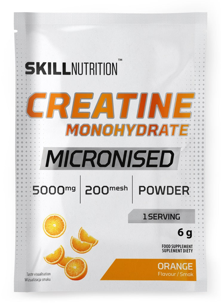 Micronised Creatine Monohydrate, Orange  - 6 grams (1 serving) - Skill Nutrition