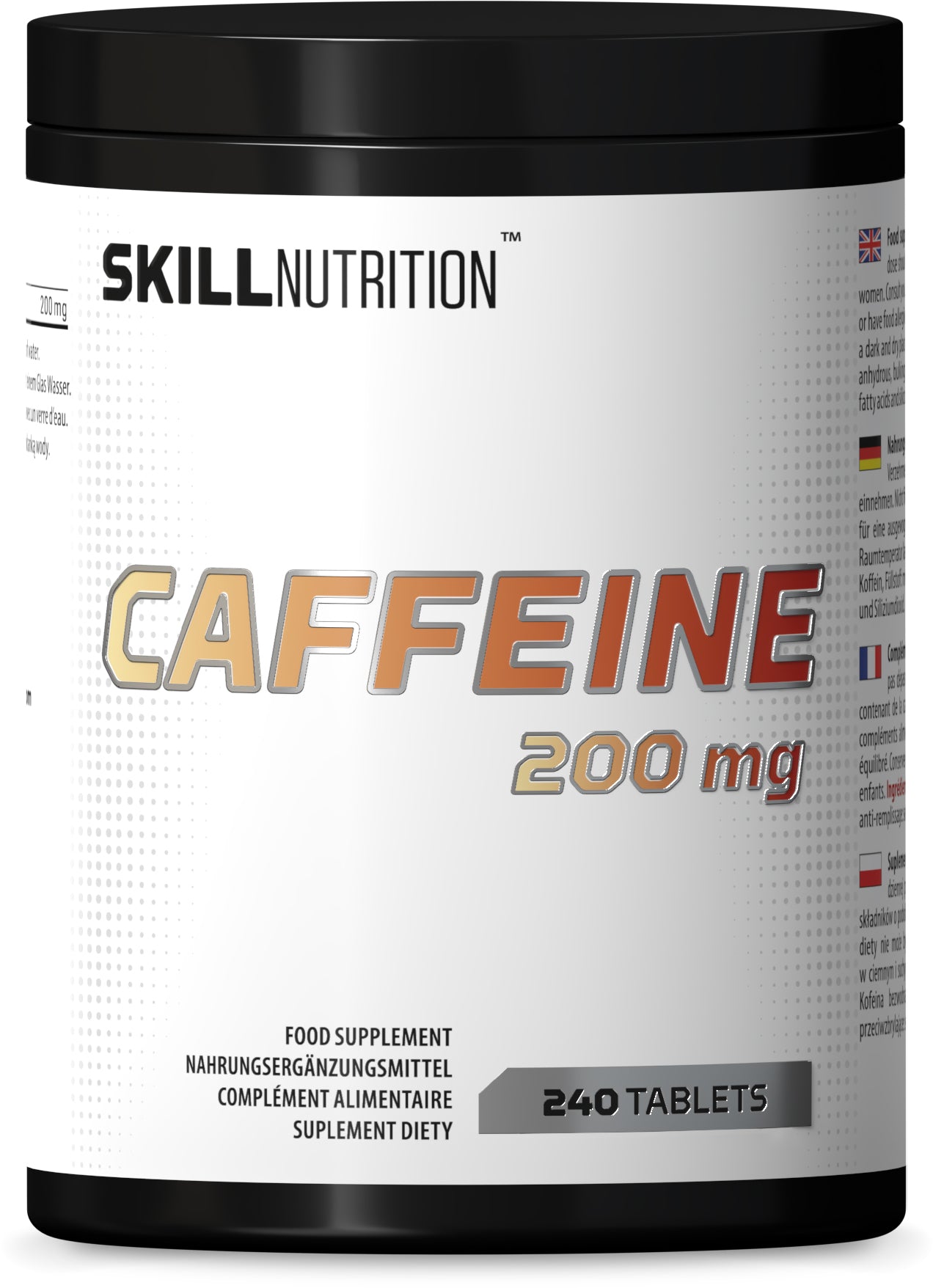 Caffeine - 200mg  - 240 tablets - Skill Nutrition