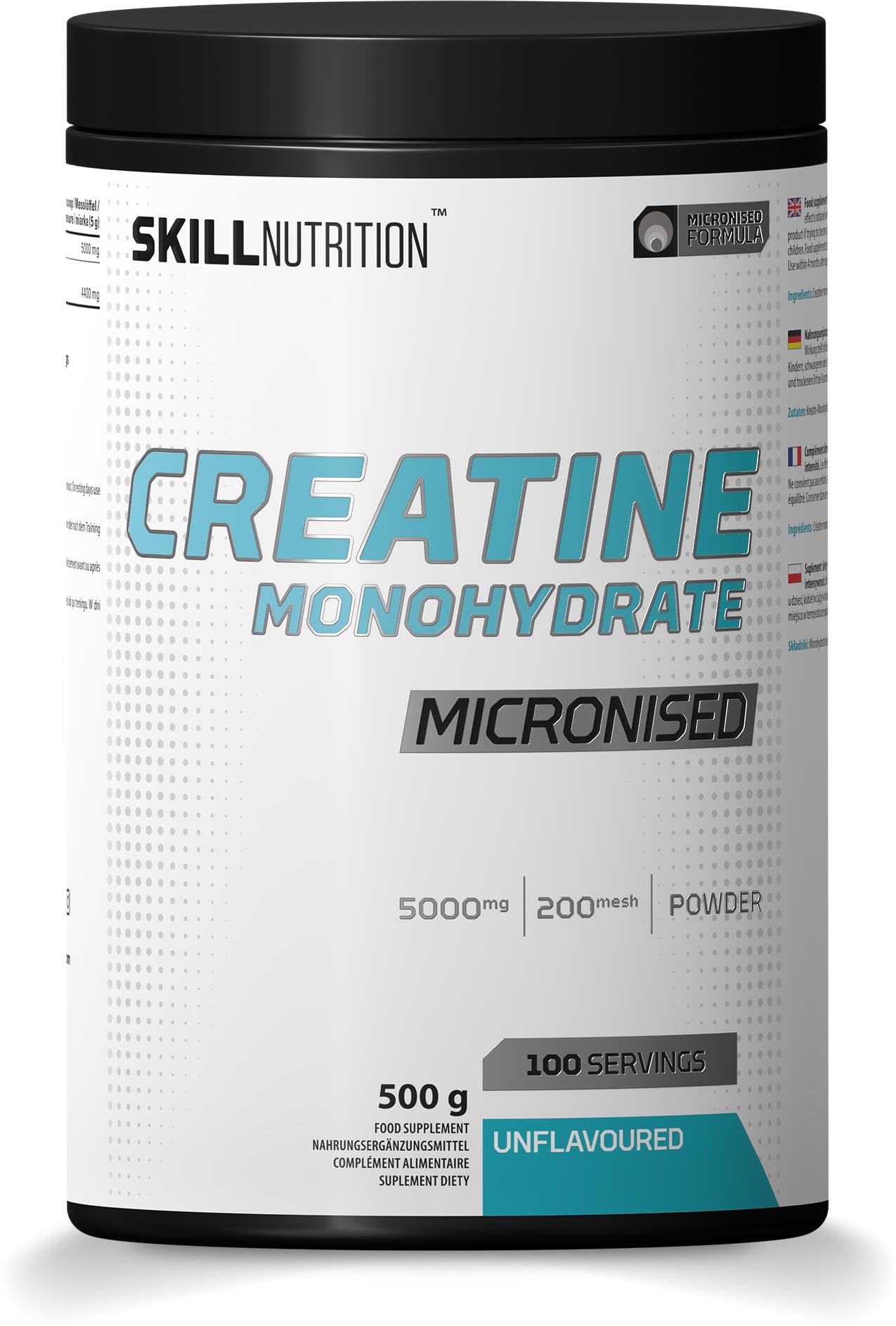 Micronised Creatine Monohydrate Unflavoured  - 500 grams - Skill Nutrition