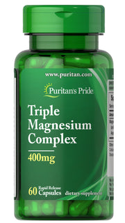 Complexo Triplo de Magnésio, 400 mg - 60 cápsulas - Puritan's Pride