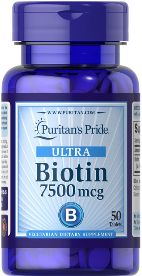 Biotina - 7500mcg - 50 comprimidos - Puritan's Pride