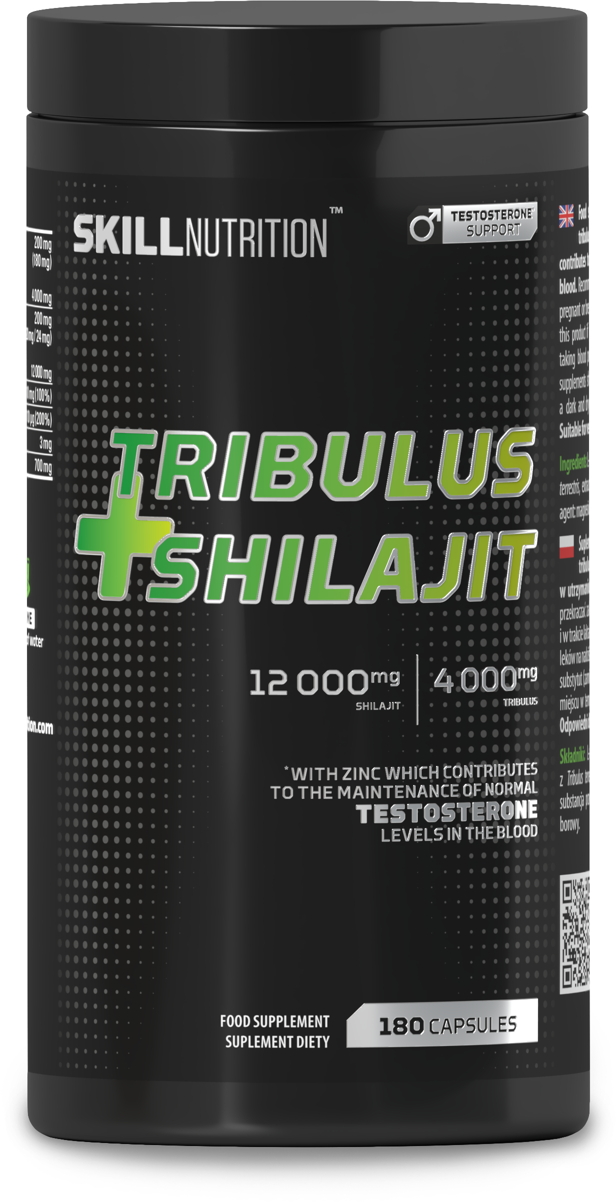Tribulus + Shilajit  - 180 vegan caps - Skill Nutrition