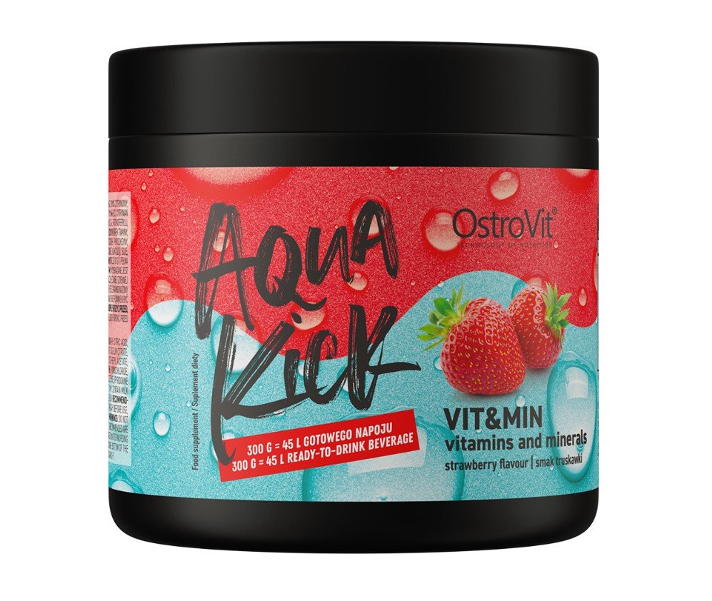 Aqua Kick Vit&Min, Morango - 300 gramas - OstroVit