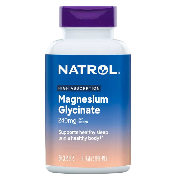 Glicinato de Magnésio de Alta Absorção, 240mg - 60 cápsulas - Natrol