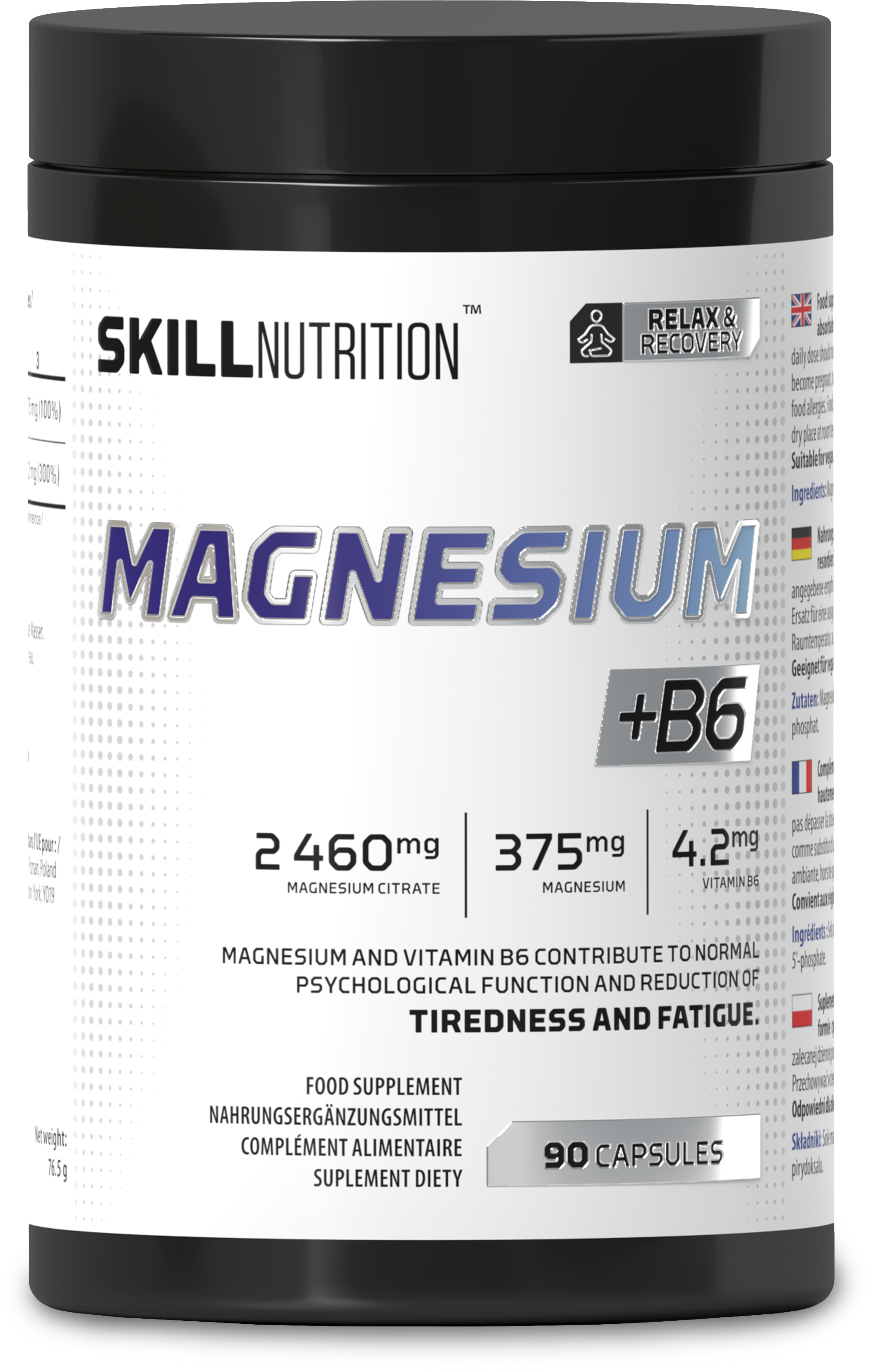 Magnesium + B6 - Magnesium + B6  - 90 caps - Skill Nutrition